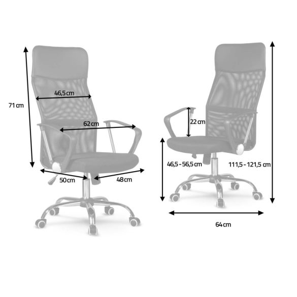 Irodai szék, Sofotel Sydney, világosszürke, fejtámlás, szellőző mikrohálós háttámla, Tilt hintamechanika, állítható magasság, krómozott talp