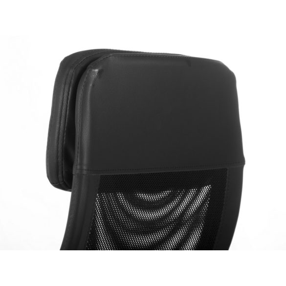 Irodai szék, Sofotel Rio, fekete, 116-125,5 cm, 42,5-53 cm ülésmagasság, mikrohálós háttámla, állítható, hintamechanika, gázliftes magasságállítás, gumírozott kerekek