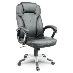   Irodai szék, Sofotel EG-222, fekete, 47-57 cm ülésmagasság, műbőr kárpitozás, hintamechanika, gumírozott kerekek