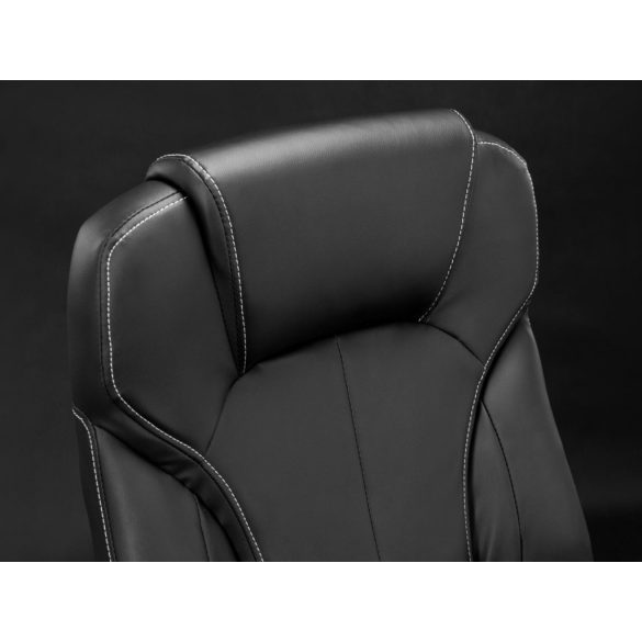 Irodai szék, Sofotel EG-222, fekete, 47-57 cm ülésmagasság, műbőr kárpitozás, hintamechanika, gumírozott kerekek