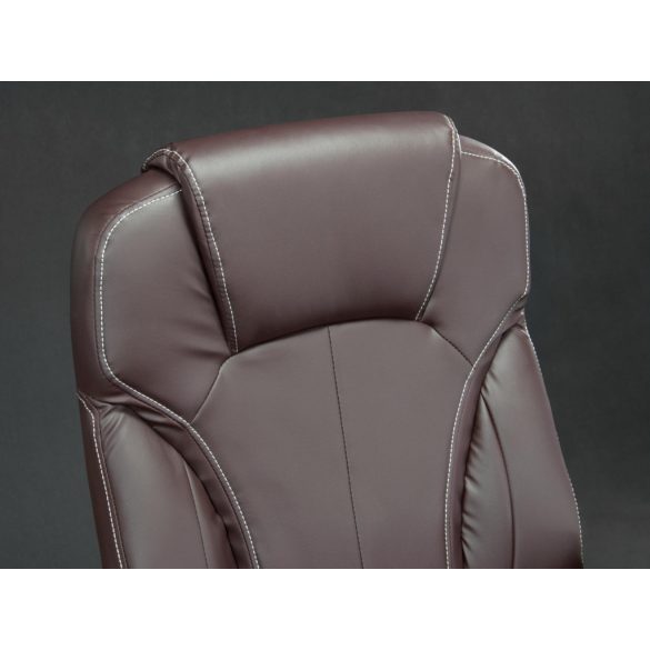 Irodai szék, Sofotel EG-222, barna, 47-57 cm ülésmagasság, műbőr kárpitozás, hintamechanika, gumírozott kerekek