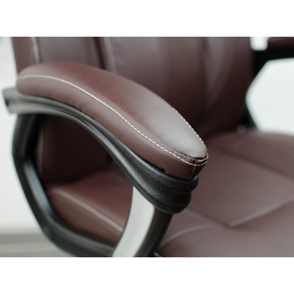 Irodai szék, Sofotel EG-222, barna, 47-57 cm ülésmagasság, műbőr kárpitozás, hintamechanika, gumírozott kerekek