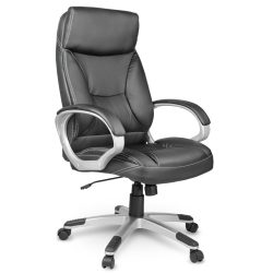   Irodai szék, Sofotel EG-223, fekete, műbőr kárpitozás, Tilt hintamechanika, gumírozott kerekek