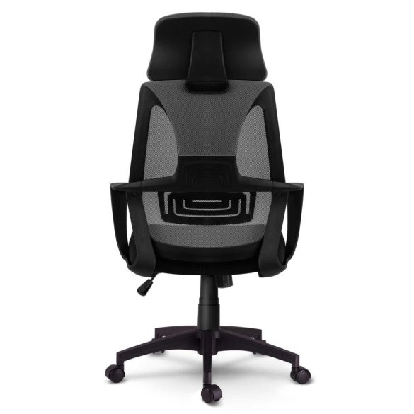 Irodai szék, Sofotel Praga, szürke, 118-128 cm, mikrohálós háttámla, állítható, hintamechanika, gázliftes magasságállítás, gumírozott kerekek