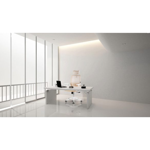 Irodai szék, Sofotel Rotar, bézs, mikrohálós, hintamechanika, állítható fejtámla, állítható ülésmagasság, gumírozott kerekek, ötágú talp