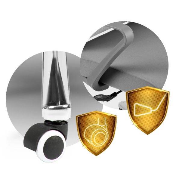 Irodai szék, Sofotel Brema, szürke, 121-127 cm, mikrohálós háttámla, állítható, gázliftes magasságállítás, gumírozott kerekek, 120 kg teherbírás