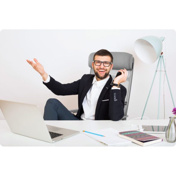 Irodai szék, Sofotel Brema, szürke, 121-127 cm, mikrohálós háttámla, állítható, gázliftes magasságállítás, gumírozott kerekek, 120 kg teherbírás