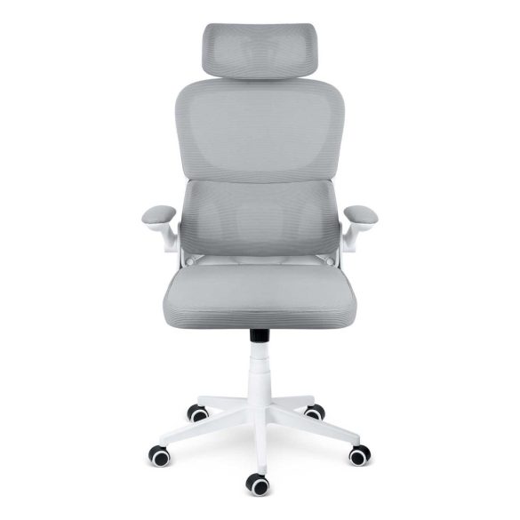 Irodai szék, Sofotel Formax, szürke, 121-131 cm, mikrohálós háttámla, állítható, hintamechanika, gázliftes magasságállítás, gumírozott kerekek, 120 kg teherbírás