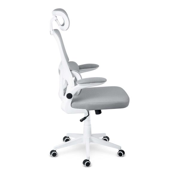 Irodai szék, Sofotel Formax, szürke, 121-131 cm, mikrohálós háttámla, állítható, hintamechanika, gázliftes magasságállítás, gumírozott kerekek, 120 kg teherbírás