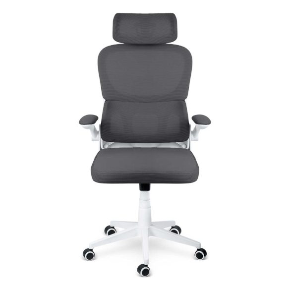 Irodai szék, Sofotel Formax, grafitszürke, 121-131 cm, mikrohálós háttámla, állítható, hintamechanika, gázliftes magasságállítás, gumírozott kerekek, 120 kg teherbírás