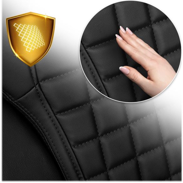 Irodai szék, Sofotel Batory, fekete, 115–121 cm, műbőr kárpit, állítható magasság, gumírozott kerekek, hintamechanika, 120 kg teherbírás