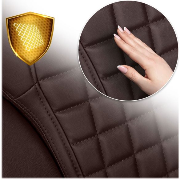 Irodai szék, Sofotel Batory, gesztenyebarna, 115–121 cm, műbőr kárpit, állítható magasság, gumírozott kerekek, hintamechanika, 120 kg teherbírás