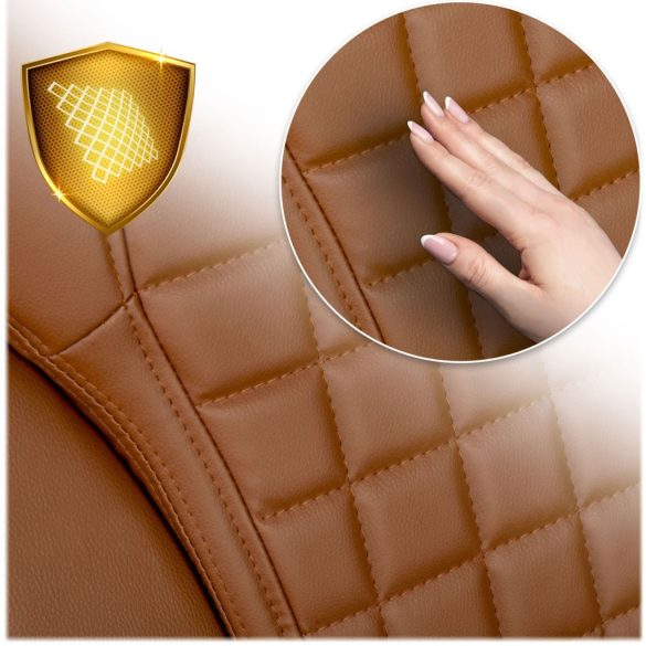 Irodai szék, Sofotel Batory, barna, 115–121 cm, műbőr kárpit, állítható magasság, gumírozott kerekek, hintamechanika, 120 kg teherbírás