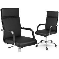   Irodai szék, Sofotel Koiba, fekete, 101-111 cm, dupla párnázás, állítható, hintamechanika, gázliftes magasságállítás, gumírozott kerekek, 120 kg teherbírás