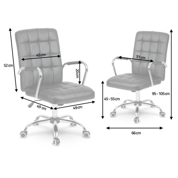 Irodai szék, Sofotel Benton, fekete, műbőr kárpitozás, dönthető Tilt mechanika, magasságállítás, ergonomikus háttámla, karfával