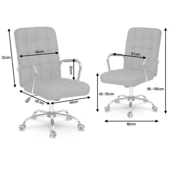 Irodai szék, Sofotel Benton+, szürke, szövet kárpitozás, Tilt mechanika, gázliftes magasságállítás, dönthető háttámla, dupla görgők