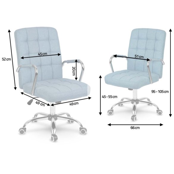 Irodai szék, Sofotel Benton, kék, műbőr kárpitozás, dönthető Tilt mechanika, magasságállítás, ergonomikus háttámla, karfával