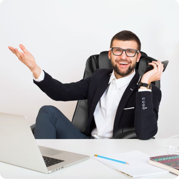 Irodai szék, Sofotel Porto, fekete, 47-55 cm ülésmagasság, duplán párnázott, dönthető és hintáztatható, gumírozott kerekek, 120 kg teherbírás