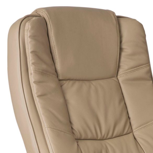 Irodai szék, Sofotel Porto, bézs, 47-55 cm ülésmagasság, duplán párnázott, dönthető és hintáztatható, gumírozott kerekek, 120 kg teherbírás