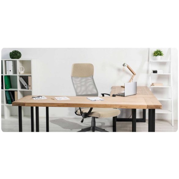 Irodai szék, Sofotel Sydney, bézs, 110-117,5 cm, mikrohálós háttámla, állítható, hintamechanika, gázliftes magasságállítás, gumírozott kerekek