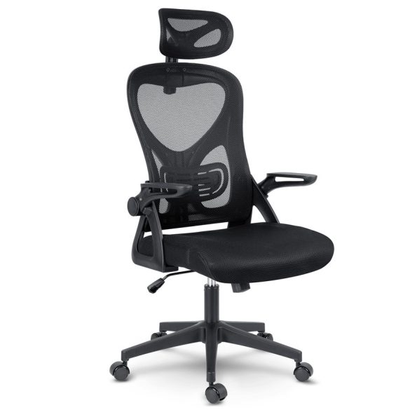 Irodai szék, Sofotel Todden, fekete, hálós háttámla, állítható fejtámla, Tilt mechanika, állítható karfa, teherbírás 120 kg