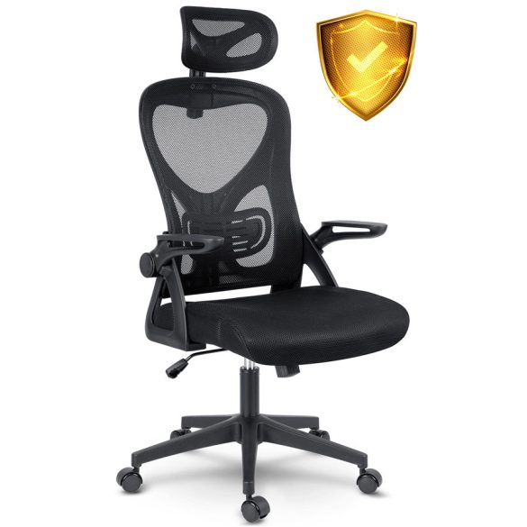 Irodai szék, Sofotel Todden, fekete, hálós háttámla, állítható fejtámla, Tilt mechanika, állítható karfa, teherbírás 120 kg