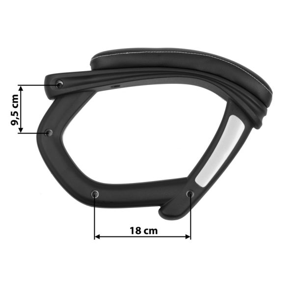 Szék karfa, Sofotel 222 típushoz, 2 db, fekete, tartós műanyag, univerzális méret, csavarok nélkül