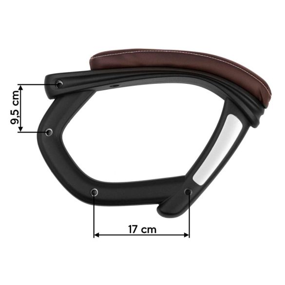 Szék karfa, Sofotel 222 típushoz, 2 db, barna, tartós műanyag, univerzális méret, csavarok nélkül