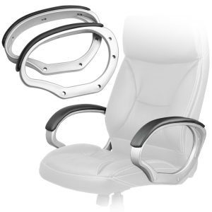 Szék karfa, Sofotel EG-2230 típushoz, 2 db, fekete, műanyag, puha műbőr borítás, univerzális, csavarok nélkül