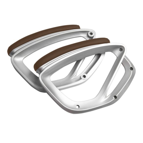 Szék karfa, Sofotel 226 típushoz, 2 db, barna, műanyag, puha műbőr borítás, univerzális, csavarok nélkül