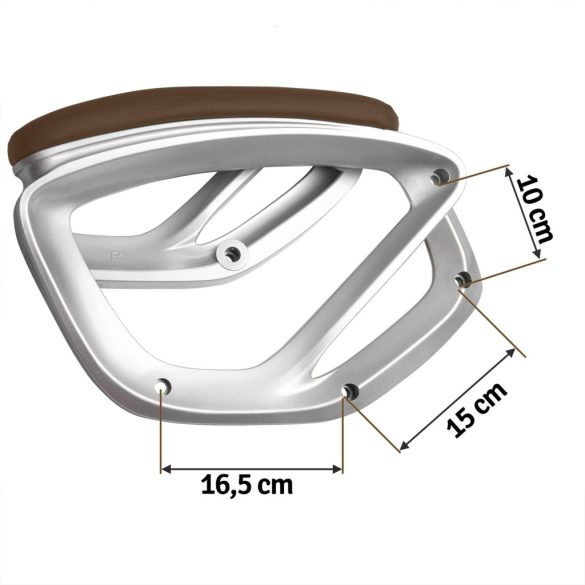 Szék karfa, Sofotel 226 típushoz, 2 db, barna, műanyag, puha műbőr borítás, univerzális, csavarok nélkül