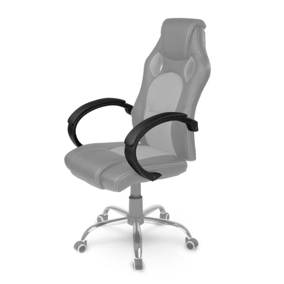 Szék karfa, Sofotel Master típushoz, 2 db, fekete, műanyag, puha műbőr borítás, univerzális, csavarok nélkül