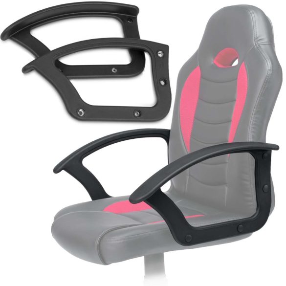 Szék karfa, Sofotel Scorpion típushoz, 2 db, fekete, tartós műanyag, univerzális méret, 8 db takarókupakkal, csavarok nélkül