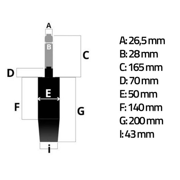 Gázlift székekhez, Sofotel, króm, 120 kg teherbírás, pneumatikus, univerzális