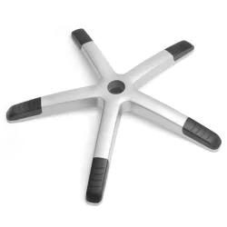   Szék talp, Sofotel EG-222, 64 cm, fekete, ezüst, 50 mm gázlift furat, 11 mm kerékcsap