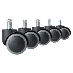 Székgörgő készlet, Sofotel, 5 db, szürke, gumírozott felület, dupla görgők, padlókímélő, csendes, univerzális