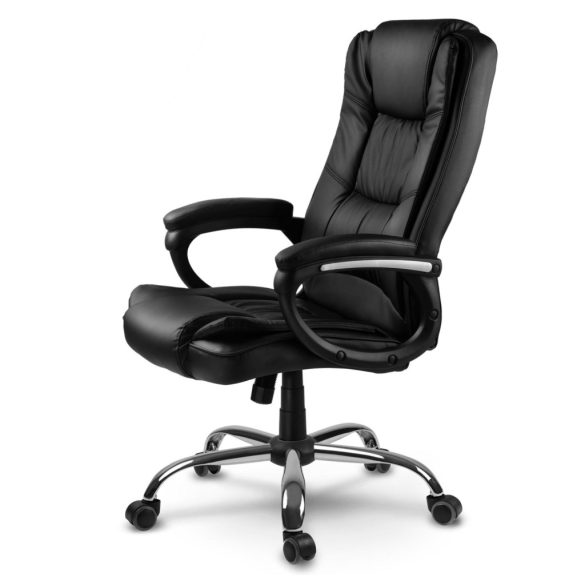 Szék karfa, Sofotel Porto típushoz, 2 db, fekete, tartós műanyag, univerzális méret, 8 db takarókupakkal, csavarok nélkül