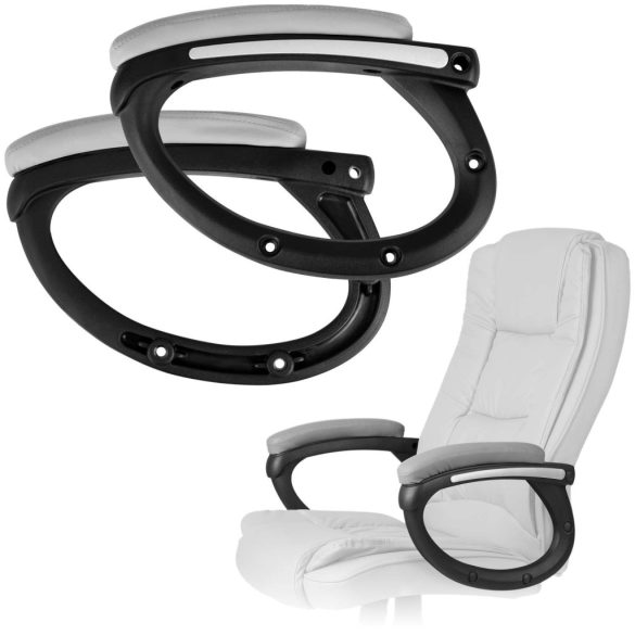 Szék karfa, Sofotel Porto típushoz, 2 db, szürke, tartós műanyag, univerzális méret, 8 db takarókupakkal, csavarok nélkül