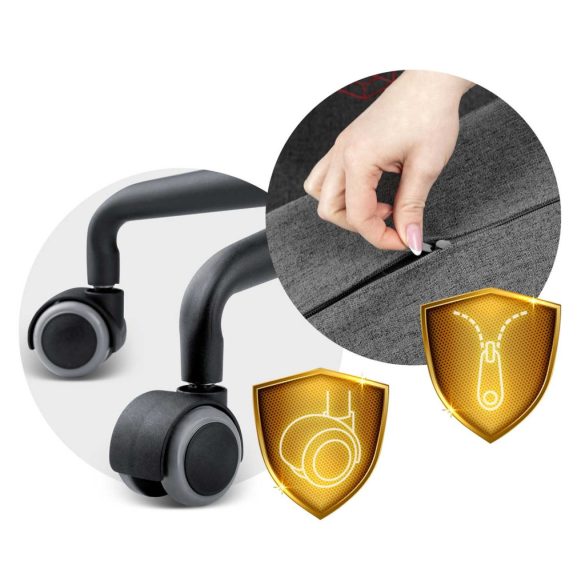 Irodai szék, Sofotel Verona, szürke, 41–48 cm ülésmagasság, hintafunkció, gázliftes magasságállítás, műbőr kárpit, gumírozott kerekek, fém talp, deréktámasz és fejpárna, 120 kg teherbírás