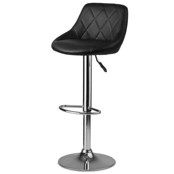 Bárszék, Sofotel Nerra, fekete, 1 db, 58-82cm ülésmagasság, háttámlás, lábtartóval, krómozott talp