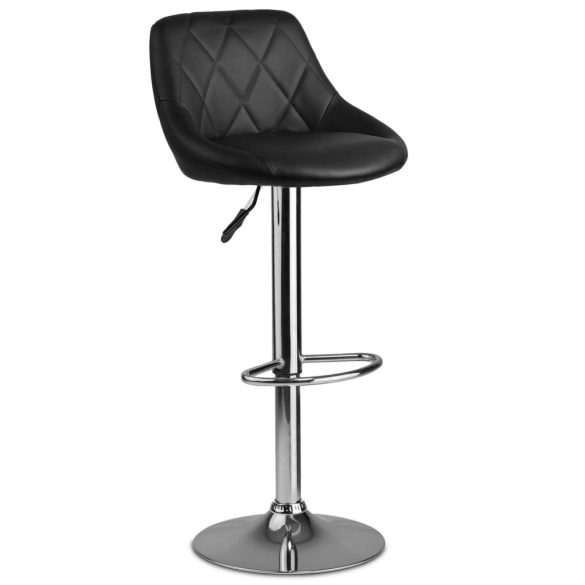 Bárszék, Sofotel Nerra, fekete, 1 db, 58-82cm ülésmagasság, háttámlás, lábtartóval, krómozott talp