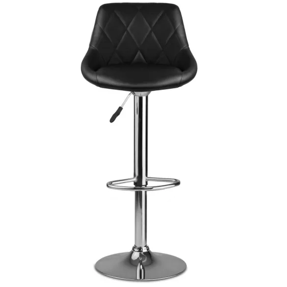 Bárszék, Sofotel Nerra, fekete, 1 db, 58-82cm ülésmagasság, háttámlás, lábtartóval, krómozott talp
