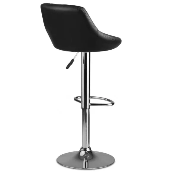 Bárszék, Sofotel Nerra, fekete, 1 db, 58-82cm ülésmagasság, háttámlás, lábtartóval, krómozott talp