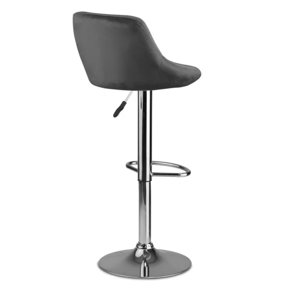 Bárszék, Sofotel Nerra, szürke, 1 db, 58-82cm ülésmagasság, háttámlás, lábtartóval, krómozott talp