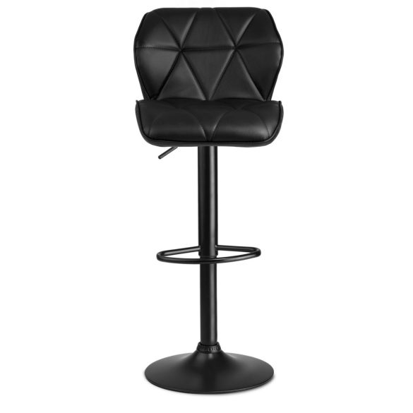 Bárszék, Sofotel Castel, fekete, 2 db, 62–84 cm ülésmagasság, háttámlás, lábtartóval, fekete talp