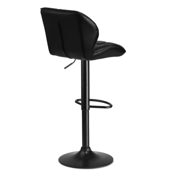 Bárszék, Sofotel Castel, fekete, 2 db, 62–84 cm ülésmagasság, háttámlás, lábtartóval, fekete talp