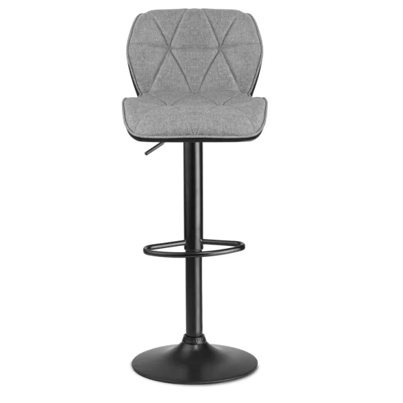 Bárszék, Sofotel Castel, szürke-fekete, 2 db, 62–84 cm ülésmagasság, háttámlás, lábtartóval, fekete talp