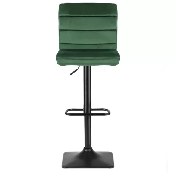 Bárszék, Sofotel Drava, zöld, 1 db, 62-84 cm ülésmagasság, háttámlás, lábtartóval, velúr kárpit, fekete talp