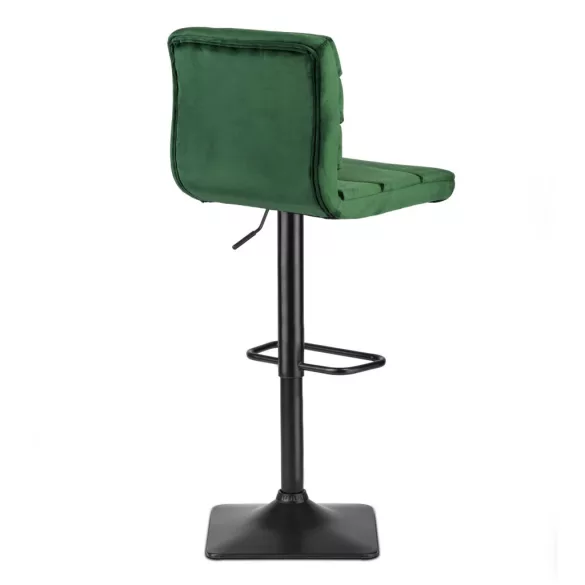 Bárszék, Sofotel Drava, zöld, 1 db, 62-84 cm ülésmagasság, háttámlás, lábtartóval, velúr kárpit, fekete talp