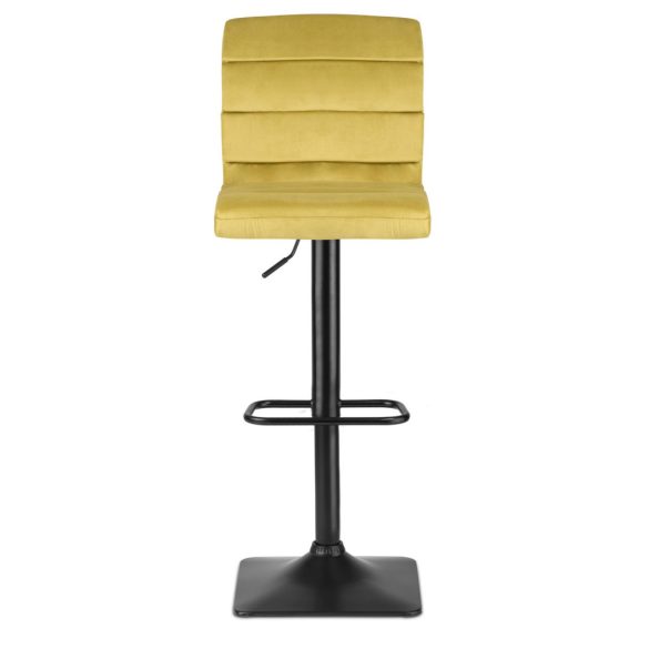 Bárszék, Sofotel Drava, sárga, 1 db, 62-84 cm ülésmagasság, háttámlás, lábtartóval, velúr kárpit, fekete talp